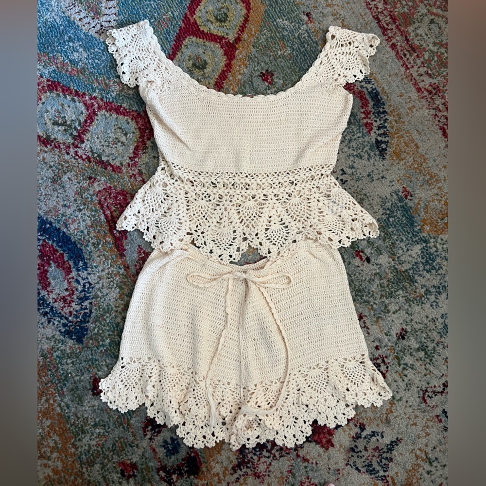 Super Cute Crochet Top and Shorts Set